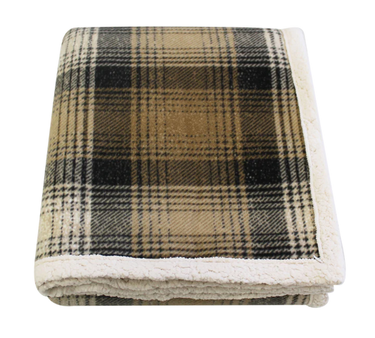 Kanata Cabin Throw Blanket Brown Plaid (50x60)