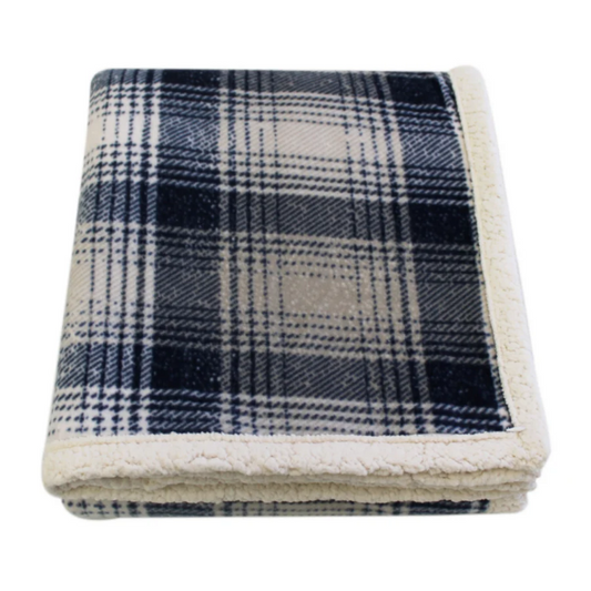 Kanata Cabin Throw Blanket Blue Plaid (50x60)