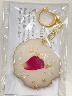 Delicate Rose Resin Keychain