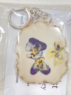 Floral Gem Resin Keychain