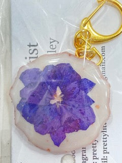 Delicate Pansy Resin Keychain