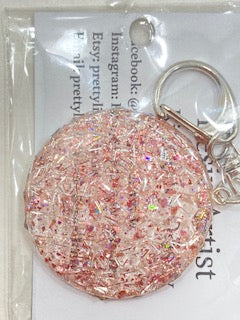 Pink Glitter Resin Keychain