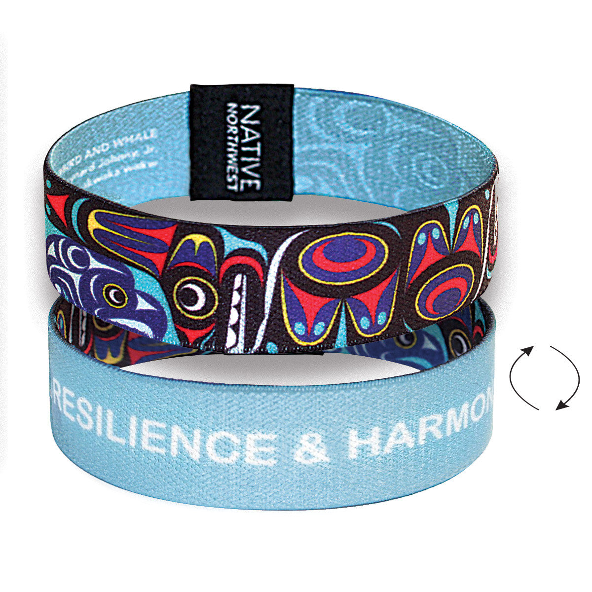 Native Northwest Inspirational Wristbands - Thunderbird & Whale, Large