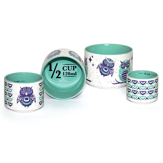 Native Northwest Ceramic Measuring Cup Set - Owls