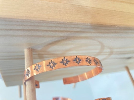 Silver Suspension Handcrafted Copper Cuff Starburst