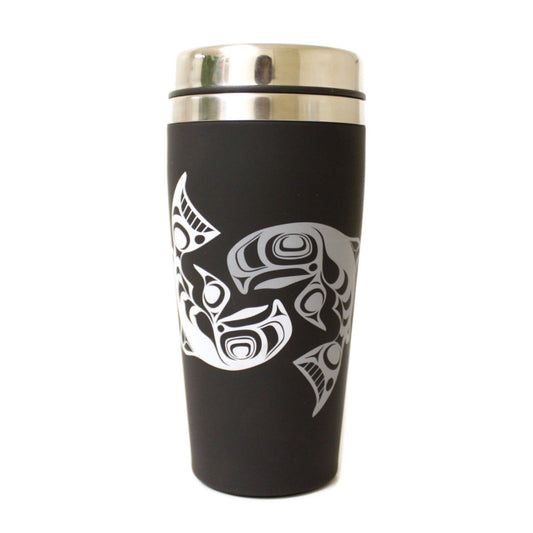 Native Northwest Matte Travel Mug- Salmon