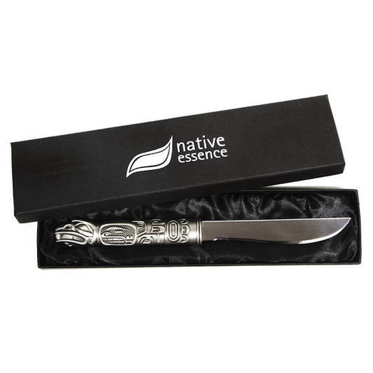 Native Northwest 8" Pewter Steak Knife Raven